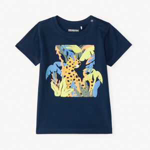 T-shirt με κοντά μανίκια με εκτύπωση λεοπάρ για μωρό αγόρι 