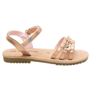 Πέδιλα με ιριδίζοντα λουράκια και λουλούδια, μεγέθη 28 έως 32 