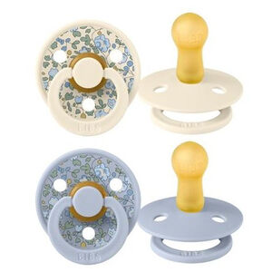 Bibs x Liberty Πιπίλες Καουτσούκ 6-12m Eloise – Dusty Blue Mix 2τμχ 
