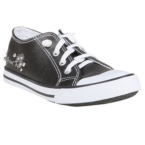 Baskets basses noires avec lacets élastiqués 