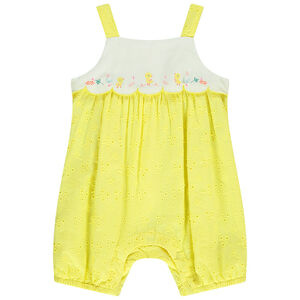Barboteuse à bretelles en broderie anglaise pour bébé fille Main Barboteuse à bretelles en broderie anglaise pour bébé fille