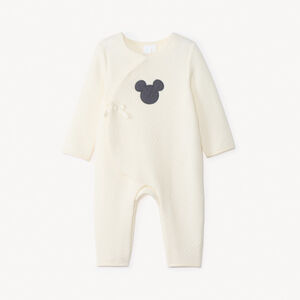 Combinaison longue unie effet cache-cœur Mickey Disney pour bébé   