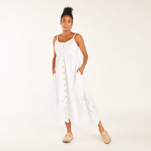 Μακριά φόρεμα από τούλι και αγγλική κεντήματα για εγκύους 