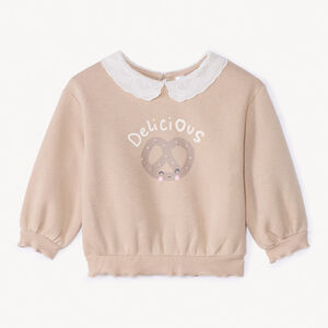 Φούτερ oversized με γιακά κλαούντ για μωρά κορίτσια 