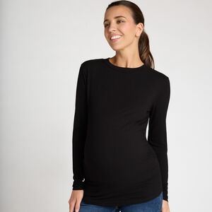 Μακρυμάνικη μπλούζα εγκυμοσύνης από πλεκτό côtelé μονόχρωμη 