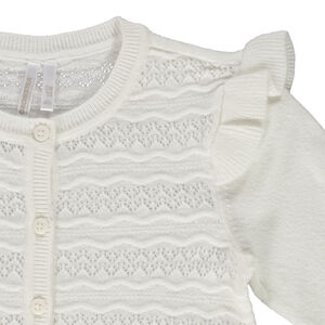 Ζακέτα από πλεκτό αζούρ με φουσκωτά μανίκια για μωρό κορίτσι 