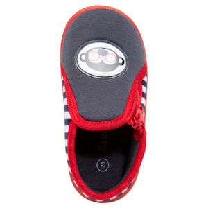 Ψηλά παντοφλάκια με  ρίγες και απλικέ σήμα πίθηκο 