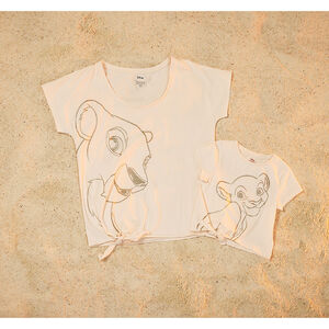 T-shirt κοντομάνικο με κόμπο και σχέδιο glitter Nala Disney κορίτσι 