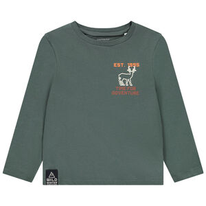 Μακρυμάνικο μπλουζάκι jersey με κέντημα ελαφιού για αγόρι 