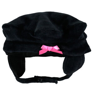 Βελούδινος μπερές σε σχήμα αστεριού με ροζ φιόγκο 