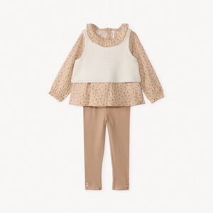 Σετ 3 τεμαχίων με πουά μπλούζα για κορίτσι μωρού 