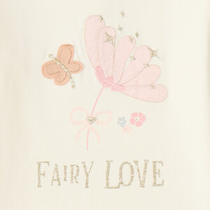 T-shirt à manches longues pour bébé fille avec appliqué fantaisie 