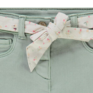 Τζιν ίσιο με ζώνη που δένεται με σχέδιο για bebe κορίτσι 