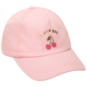 Καπέλο κεντημένο με κεράσια και foil print για bebe κορίτσι 