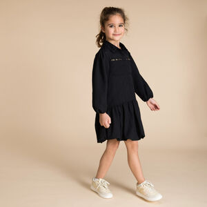 Φόρεμα πουκαμίσα από πάνινο ύφασμα με στρας για κορίτσι 