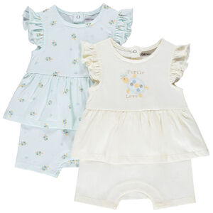 Σετ από 2 κομψά φορμάκια 2 σε 1 με σχέδιο χελώνες για μωρό κορίτσι 