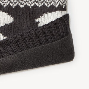 Snood garçon en tricot jacquard ours doublé micropolaire 