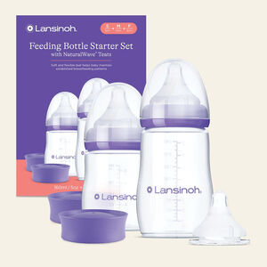 Σετ Μπιμπερό με Θηλή NaturalWave® Set Feeding Bottle 2τεμ & Θηλή Lansinoh  