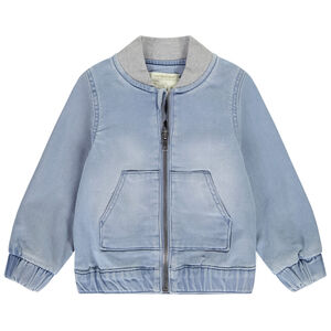 Μπουφάν bomber από τζιν με ριπ για μωρό αγόρι 