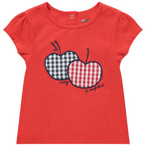 T-shirt κοντομάνικο με οργανικό βαμβάκι καρό 