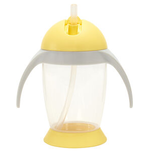 Κούπα εκμάθησης με καλαμάκι και χερούλια 300 ml κίτρινο/γκρι 