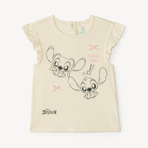 T-shirt με κοντά μανίκια για κορίτσια μωρών Stitch και Angel της Disney 