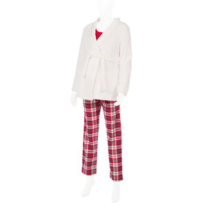 Peignoir de grossesse en sherpa avec ceinture 