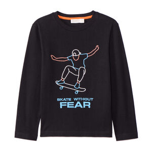 T-shirt manches longues brodé skateboard pour garçon  