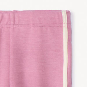 Caleçon uni en molleton et bandes contrastantes pour fille 