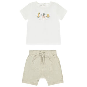 Σέτ 2 τμχ. με σχέδιο ζωάκια για μωρό αγόρι 