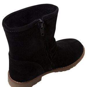 Μαύρα σουέτ μποτάκια με κεντημένο τριαντάφυλλο, μεγέθη από 28 έως 35 