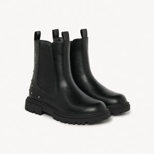 Μποτάκια με εφέ δέρματος και ελαστικά με καρφιά για κορίτσι 