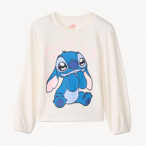T-shirt manches longues Stitch Disney pour fille Main T-shirt manches longues Stitch Disney pour fille