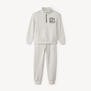 Ensemble jogging garçon en molleton gratté col camionneur 