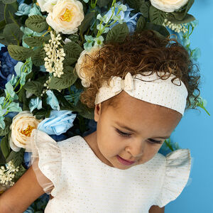 Σετ γιορτής φόρεμα σε jacquard + κορδέλα για bebe κορίτσι 