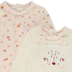 Σετ από 2 βελουτέ φορμάκια με σχέδιο ελαφάκι για bebe κορίτσι 