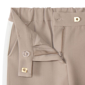 Παντελόνι ίσιο υφασμάτινο μονόχρωμο με αντιθετικές λωρίδες στα πλάγια για κορίτσι 