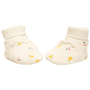 Βρεφικά παπουτσάκια  με γύρισμα με βολάν για bebe κορίτσι 