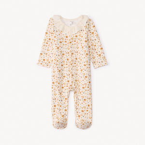 Dors-bien imprimé léopard à collerette pour bébé fille 