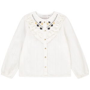Chemise manches longues avec broderies pour fille Main Chemise manches longues avec broderies pour fille