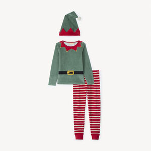 Set pyjama ludique 3 pièces lutin de Noël pour garçon  Main Set pyjama ludique 3 pièces lutin de Noël pour garçon