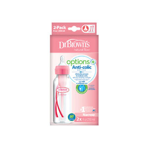 Μπιμπερό πλαστικό Options+ (Σ.Λ.) 250 ml ροζ (2 τεμ.) 