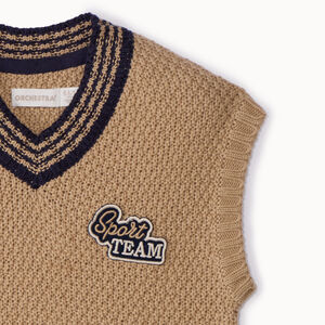 Pull sans manches avec badge fantaisie en twill pour garçon  