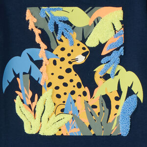 T-shirt με κοντά μανίκια με εκτύπωση λεοπάρ για μωρό αγόρι 