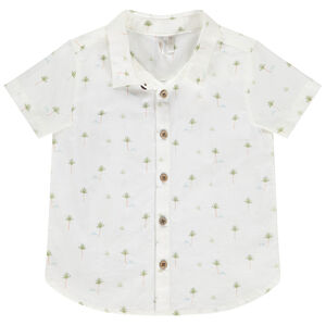 Πουκάμισο κοντομάνικο από voile με σχέδιο για μωρό αγόρι 