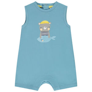 Κοντή φόρμα σε jersey print ourson και poisson για bebe αγόρι 