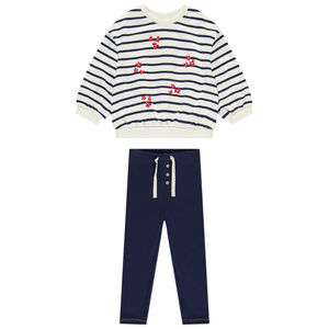 Ensemble jogging avec sweat oversize rayé pour bébé fille 