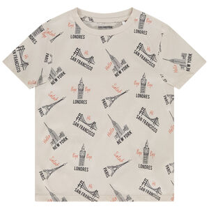 Κοντομάνικο μπλουζάκι με σχέδιο πρωτεύουσες για αγόρι 