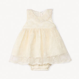 Σαλοπέτα κοντή 2 σε 1 από κεντημένο τούλι για κορίτσι μωρού 