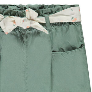 Παντελόνι πάνινο με πλεκτή ζώνη για bebe κορίτσι 